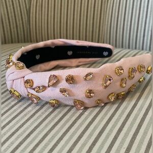 Lele Sadoughi Pink and Rose Gold Crystal Hesdband